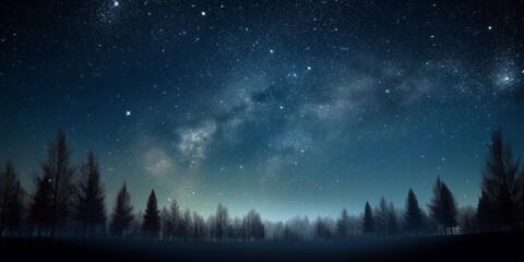 Blue night sky with stars background