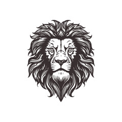 Fototapeta premium Abstract Lion Head Logo Design with Line Art Graphic Style.