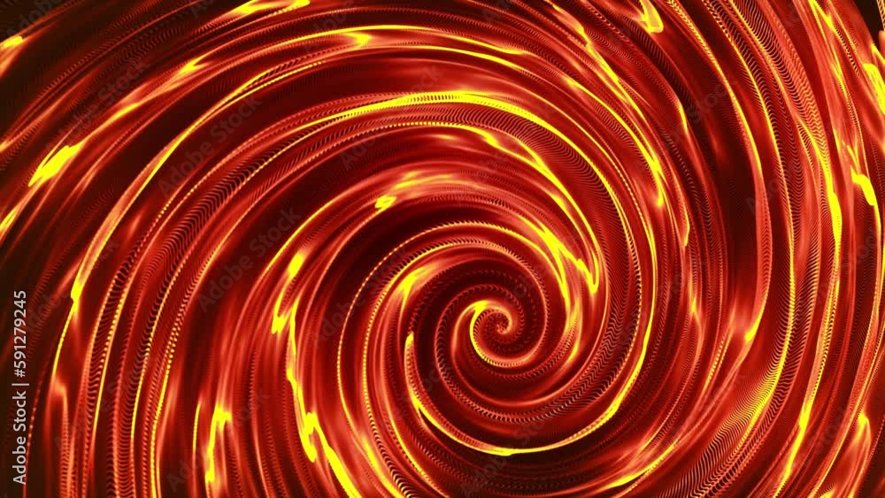 Poster metallic silk water spiral. concentric optical illusion. abstract point digital wave of particles. t