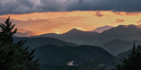 sunset in the mountains