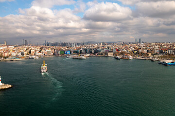 The Kadikoy Ferry Terminal is located near the Bosporus strait.