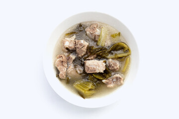 Pork rib soup with pickled cabbage or mustard greens