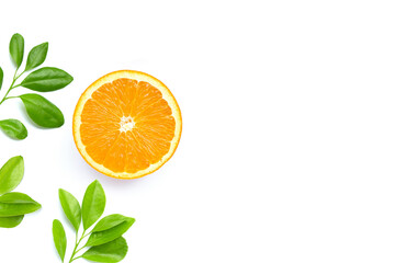 High vitamin C, Juicy and sweet. Fresh orange fruit on white.