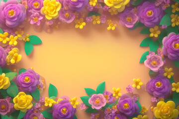 Fototapeta na wymiar Floral border frame with space for copy 