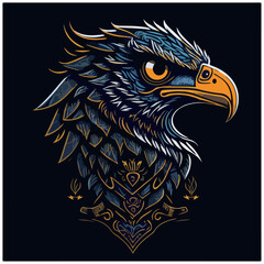 Fototapeta premium vector image eagle icon with black background