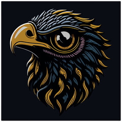 vector image eagle icon with black background
