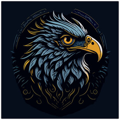 vector image eagle icon with black background