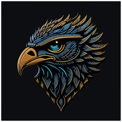 vector image eagle icon with black background