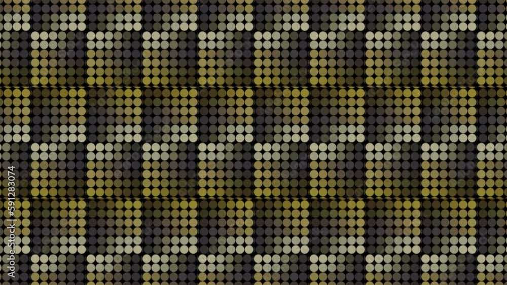Aufkleber small yellow circles. motion. a small mosaic made on a dark background with a backlight in 2d format