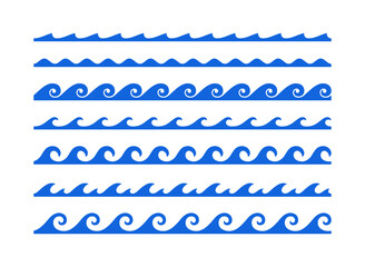 Water wave seamless borders. Vol.2