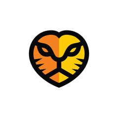 creative love lion logo