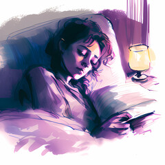 Young woman sleeping peacefully at bedtime.