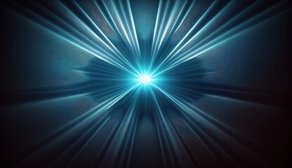 Starburst Blue Light Beam Abstract Background. Generative ai