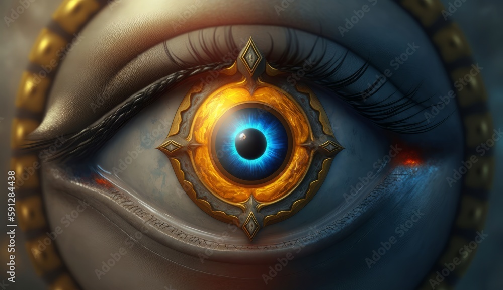 Poster The power of the eyes reflects the inner universe. Generative ai
