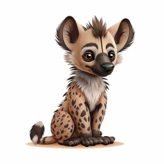 Hyena Cartoon Illustration. Generative AI
