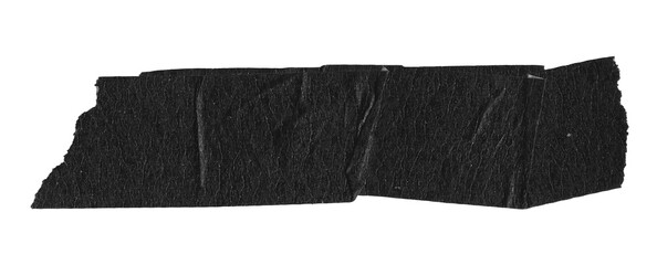 Black Matte Adhesive Torn Tape Objects - obrazy, fototapety, plakaty