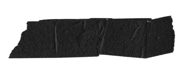 Black Matte Adhesive Torn Tape Objects