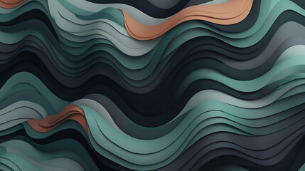 Fototapeta premium Dark blue and green curvy abstract background. For banner, wallpaper or pattern.