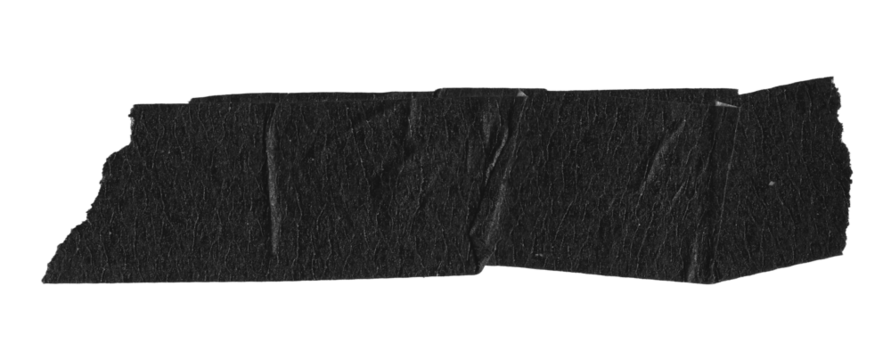 Black Matte Adhesive Torn Tape Objects