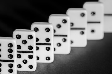 domino tiles black and white photo