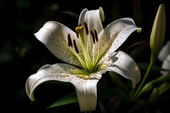 Lily (Lilium) - Flower found all over the world - Come in a variety of colors and shapes. They are often used for decorative purposes and as a symbol of purity (Generative AI)