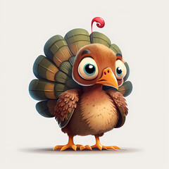 Turkey Bird Illustration Cartoon. Generative AI
