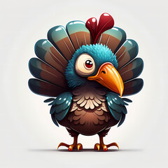 Turkey Bird Illustration Cartoon. Generative AI