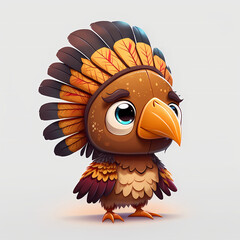 Turkey Bird Illustration Cartoon. Generative AI