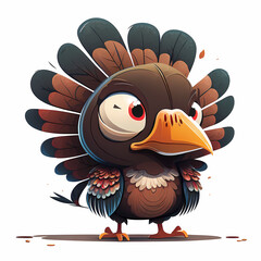 Turkey Bird Illustration Cartoon. Generative AI