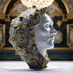 Sculpture of a man's head