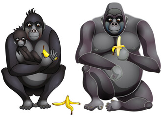 Mountain Gorilla Family