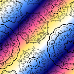 Seamless background pattern. Abstract Mandala ornament. Vector image