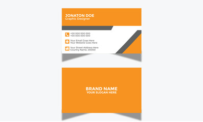 Modern Corporate and Creative Business Card Design Template Double-sided -Horizontal Name Card Simple and Clean Visiting  Card Vector illustration Colorful Business Card
