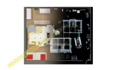 Building Construction Site, BIM Project, 3d rendering, 3d illustration