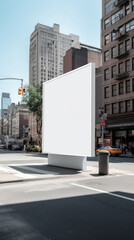 Empty bigboard on big city street. Illustration AI Generative.