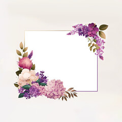 Card with flower frame, Generative AI