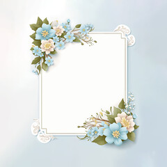 Card with flower frame, Generative AI