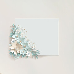 Card with flower frame, Generative AI
