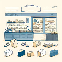 Bread, Bakery Store - Illustration Sketch