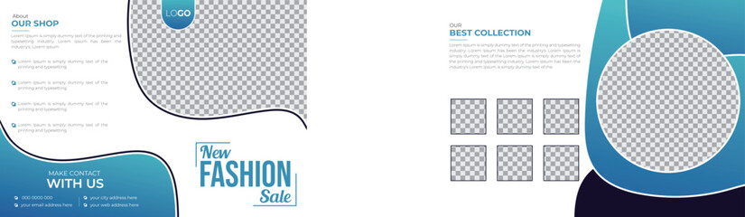 Creative Fashion Discount Sale 4 Page Bifold Brochure, Flyer, Magazine, Cover, Poster Template