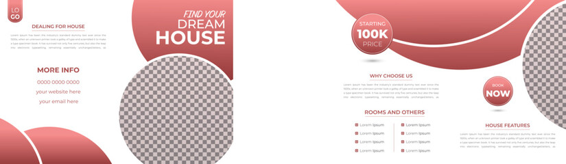 Bifold 4 Page Brochure Real Estate Brochure Design, Home Sale, Apartment Business Design Template