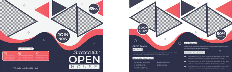 Bifold 4 Page Brochure Real Estate Brochure Design, Home Sale, Apartment Business Design Template