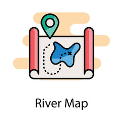 River Map icon. Suitable for Web Page, Mobile App, UI, UX and GUI design