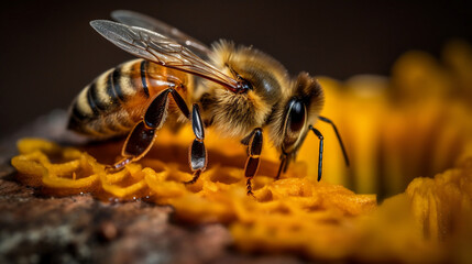 bee and honey. Generative ai