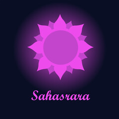 Symbol of Sahasrara (crown chakra) on black background