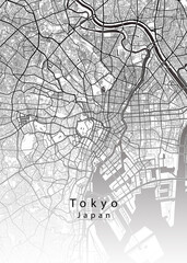 Fototapeta na wymiar Tokyo Japan City Map