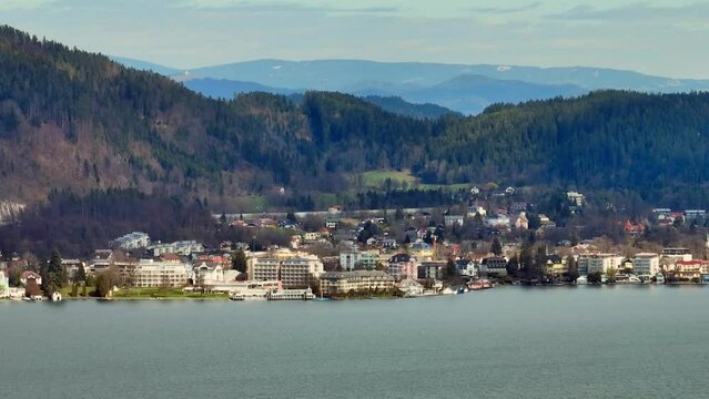 Wonderful Lake Woerthersee in Austria - aerial view - travel photography