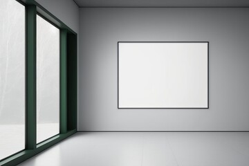 Obraz premium an empty room with a blank picture frame on the wall. Generative AI