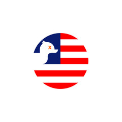 duck and american flag vector logo premium sign