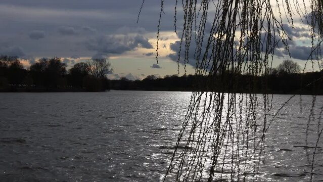 the Aasee lake in muenster germany 4k 30fps video